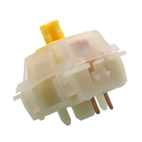 Imagen 2 del producto Interruptores lineales Gateron Milky Yellow Pro: interruptores de teclado mecánico para juegos MX de 5 pines prelubricados, escritura con actuaciones de 50 g 