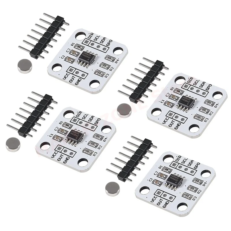 4 Pcs AS5600 Magnetische Encoder 12bit Hoge Precisie Magnetische Inductie Hoek Meting Sensor Module 3.3V