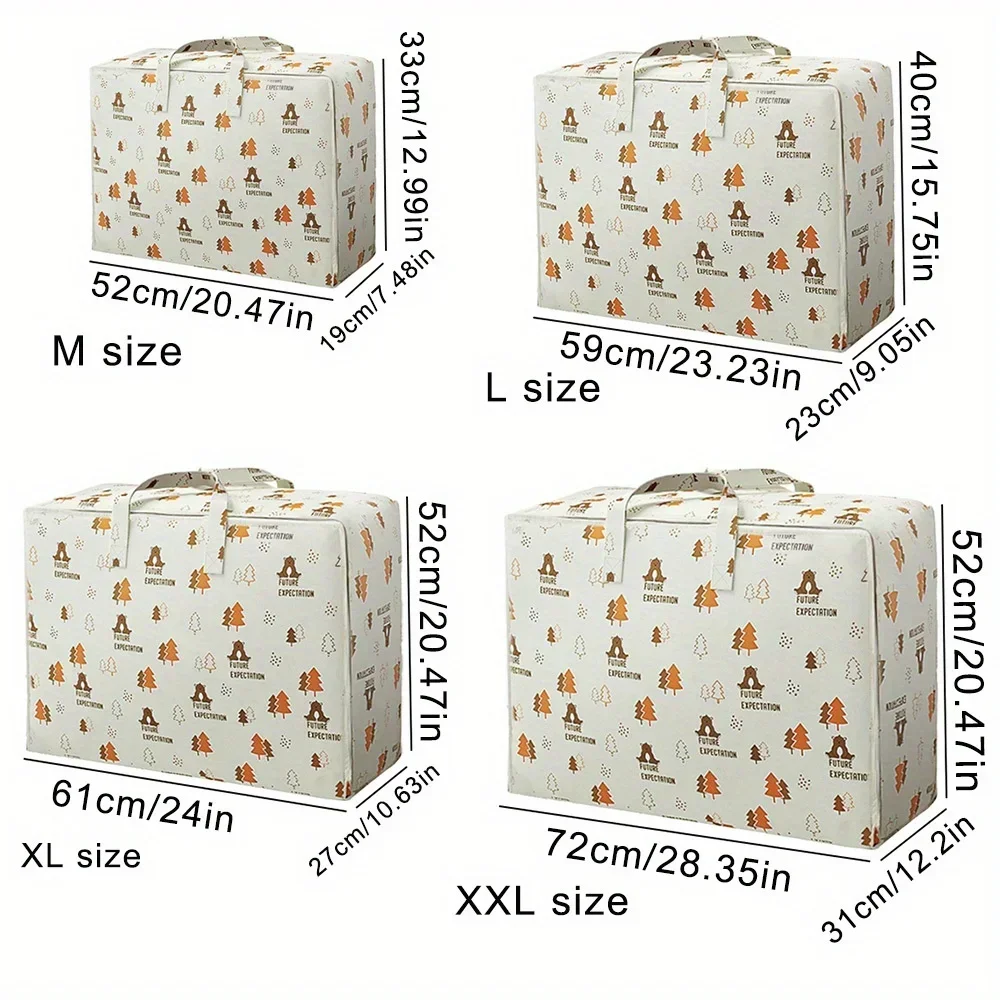 1pc Clothing Bedding Organizer Bag,Cotton Quilt Packaging Storage Bag,Home LargeCapacity Storage Bag,Portable Zipper Storage Bag