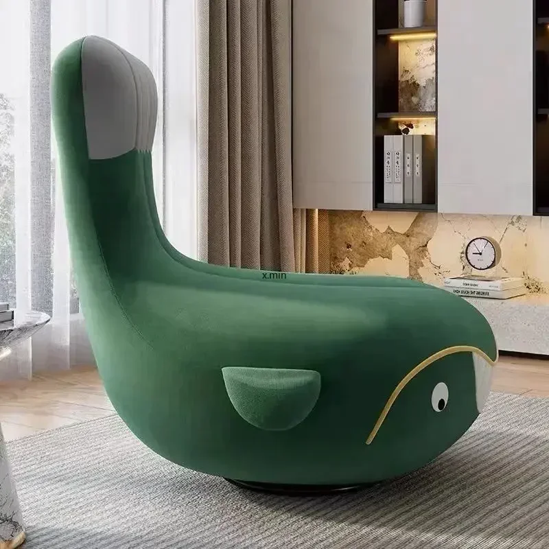 Modern Cartoon Rotating 360 Degree Single Sofa Whale Shark Animal Chair Lazy Person Couch Home Furniture Rotating Seat Chair