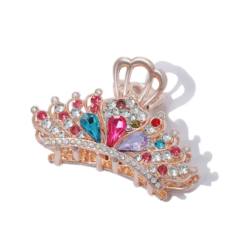 The new Korean version of the crown plate hair clip shining zircon back head hair clip elegant ladies fashion hair accessories