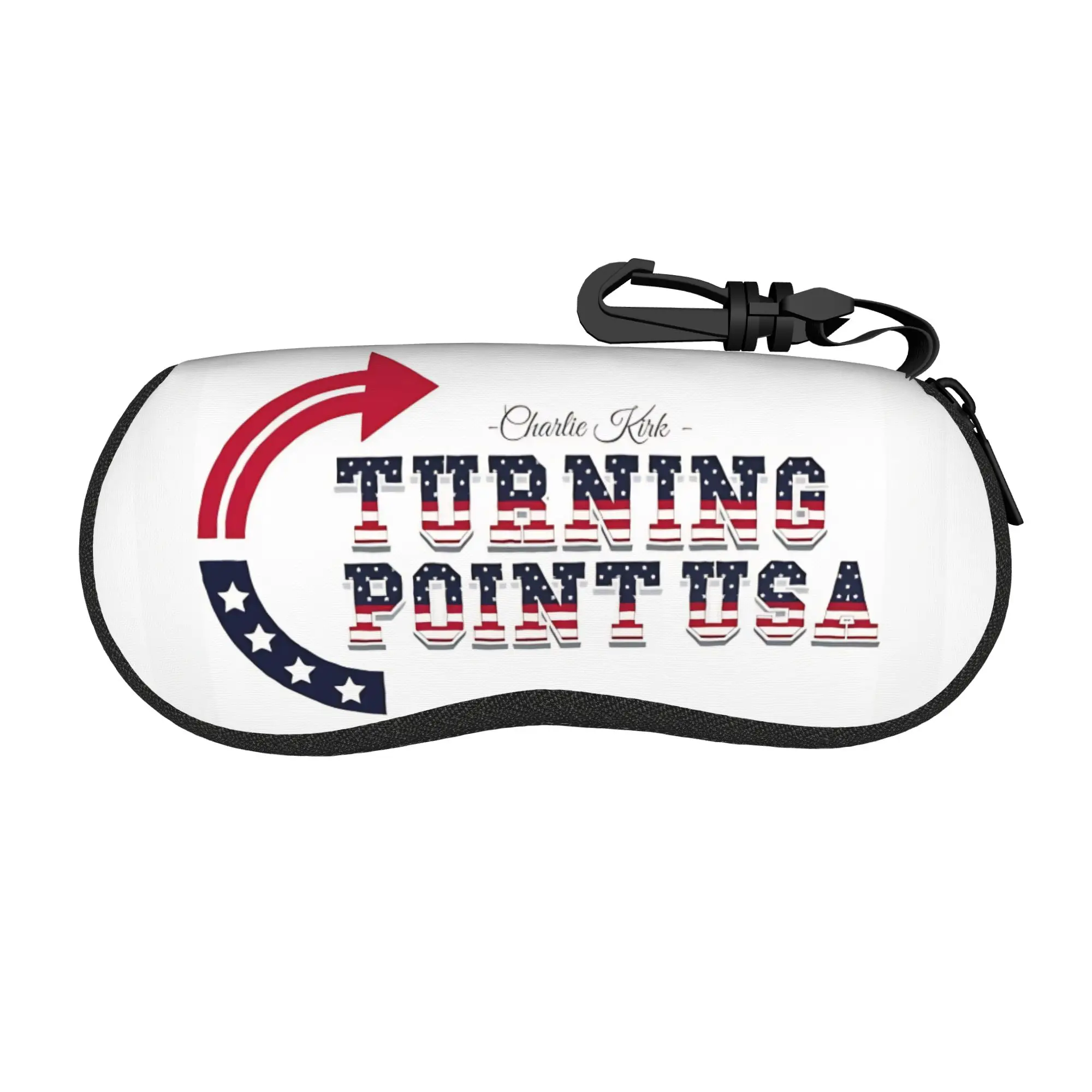 Charlie Kirk Turning Point Brillenetui, individuelles Etui für Sonnenbrillen, Unisex-Reise-Brillenschutz, modischer Brillen-Organizer