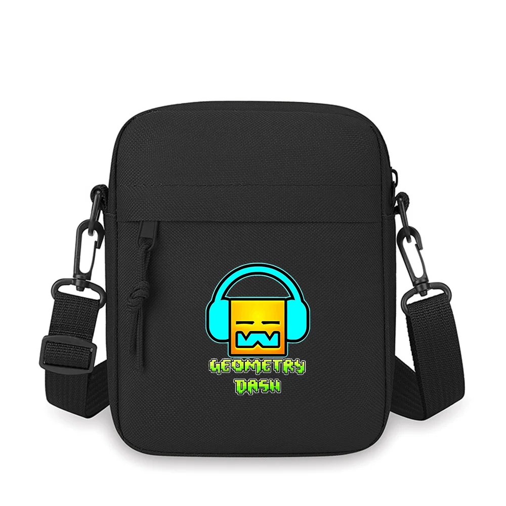 

Cube with headphones pixel style game Men Crossbody Bag Single Shoulder Women Cartoon Anime Film Printing Design Unisex