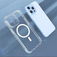 For Magsafe Original Transparent Silicone Case For iPhone 16 15 14 13 12 11 Pro Max Plus Phone Magnetic Wireless Charge Cover