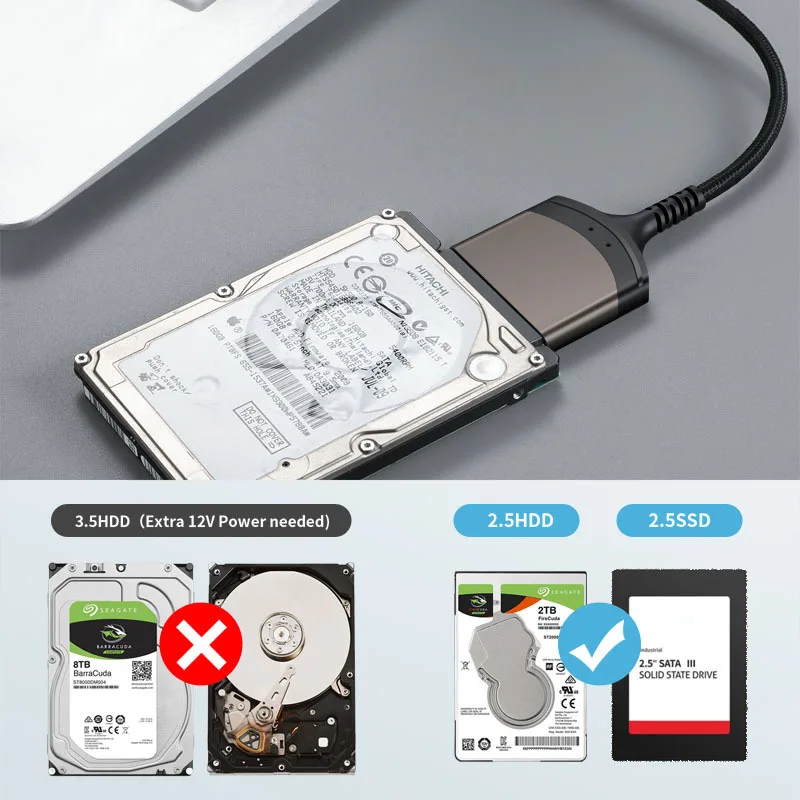 USB 3.0 zu SATA Kabel Coverter Aluminiumlegierung Draht Splitter 2,5 Zoll SSD HDD Festplatte Datenkabel Verlängern Adapter für PC Computer