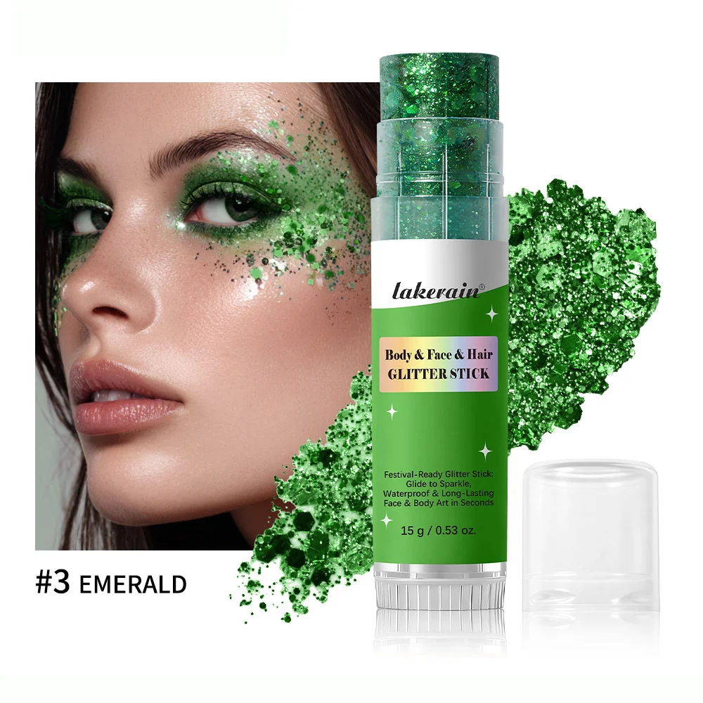 Lakerain Sparkling Gel Highlighter Stick Glanzende Sequin Body & Gezichtsmake-up Glittergel voor Lichaam en Gezicht