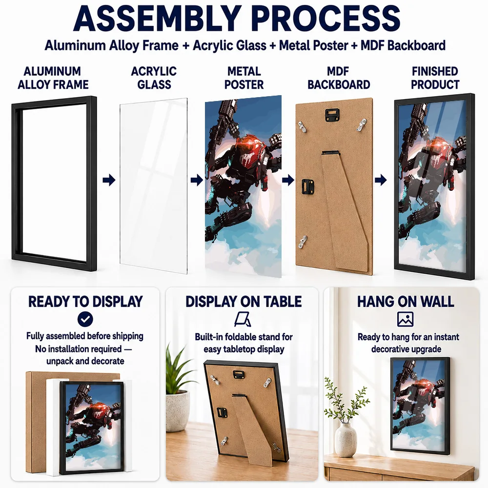 Titanfall Game Framed Metal Poster Personalized Photo Cinematic Space Style Wall Art For Bedroom And Study Technology Fan Gift