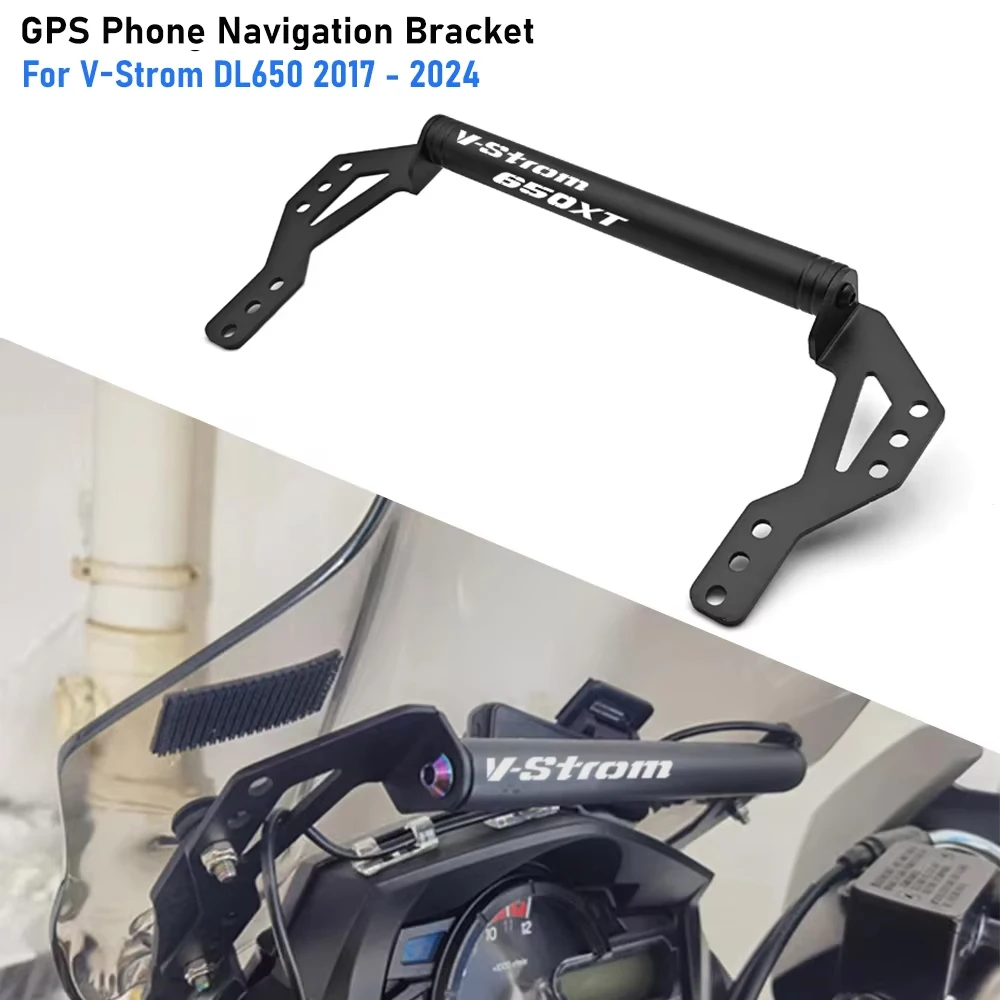 Vstrom dl650 suporte de montagem do telefone para v-strom 650 vstrom650 dl 650 2014-2023 2024 navegação pára-brisa gps suporte do telefone alumínio