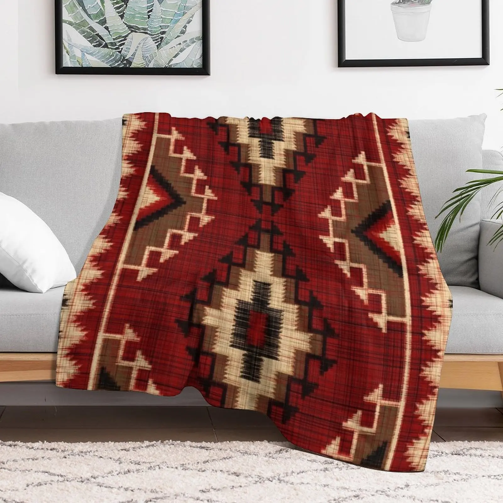 Navajo PATTERNS TRIBAL ETHNIC Throw Blanket Portable Lightweight Blanket for Travel Camping