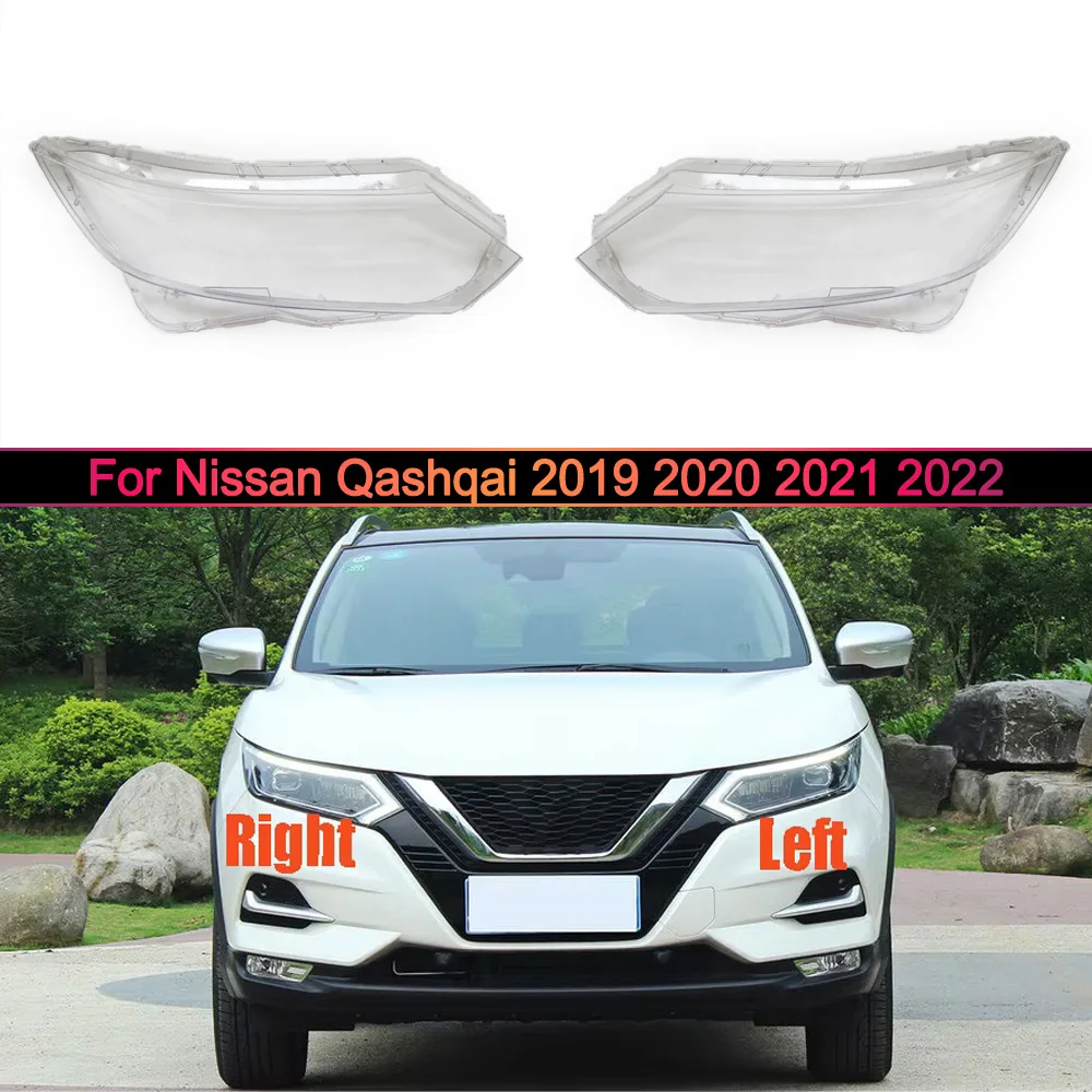 

For Nissan Qashqai 2019 2020 2021 2022 High Car front Headlight headlamps transparent lampshade lamp shell Headlight Cover lens