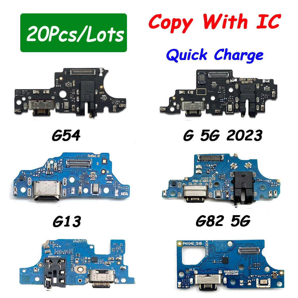 20Pcs，Tested For Moto G04 G14 G24 G34 G54 G53 G84 5G G13 G22 G23 USB Charging Port Dock Charger Plug Connector Board Mic Module