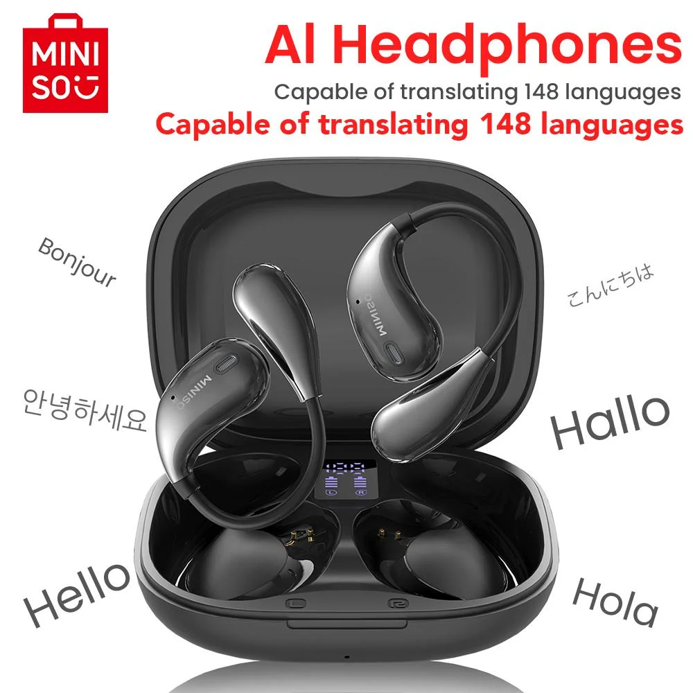 Translator Earphone MINISO X33 Wireless Headphones Bluetooth Translation Earbuds Superb Bass HiFi,13mm dynamic coil Built-in Mic