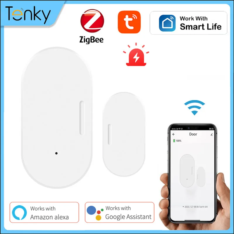 Zigbee Door Sensor Door Window Open/closed Detector Smart Home Security Alarm Protection Compatible With Alexa Google Smart Life