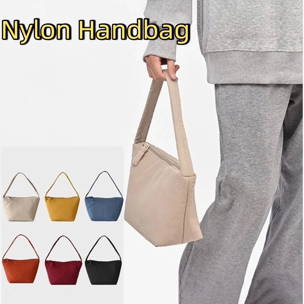 

Портативная нейлоновая сумка в корейском стиле, однотонная универсальная сумка-тоут, большая вместительная простая сумка для подмышек, дорожная сумка