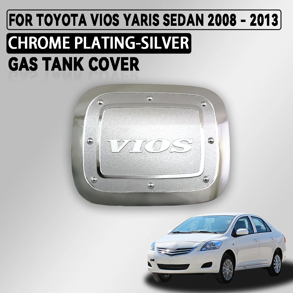 

Chrome Plated Silver CarGas Tank Cover Trim For Toyota Vios Yaris Sedan 2008 - 2013 Car Accessories Exterior Decorate