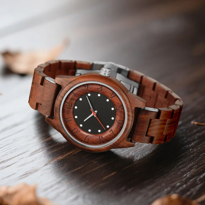 New Fashion Wooden Quartz Watch Integrated Design Japanese Style Wood Watch Eco-Friendly Timepiece for Men And Women