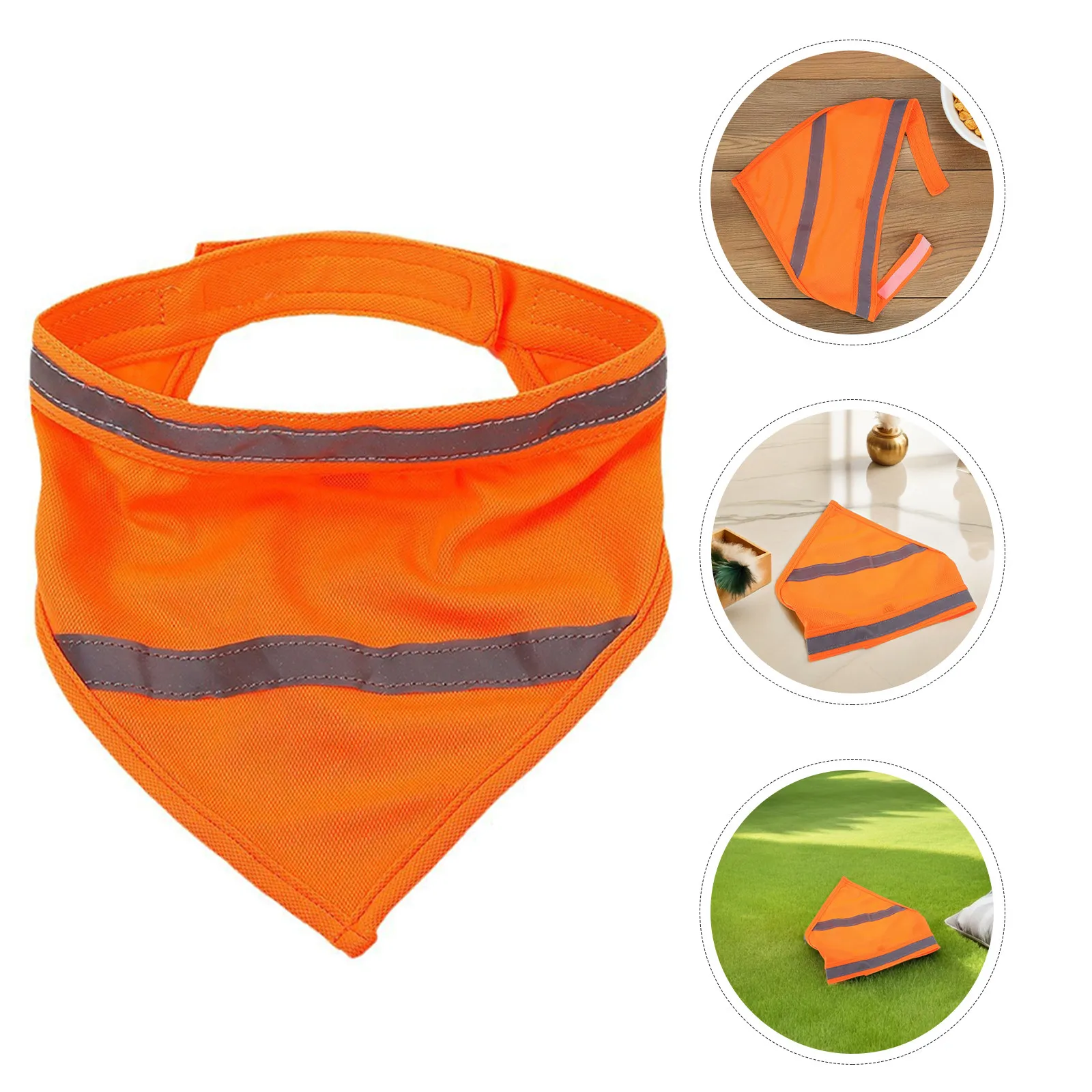3Pcs Reflective Pet Scarf Night Visibility Dog Bandanas Orange Triangle Puppy Bib Collar Safety for Outdoor Walking Camping