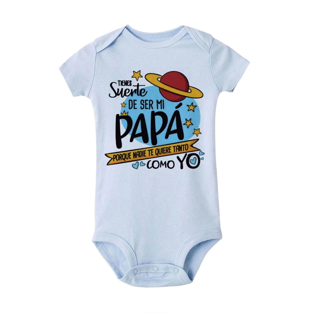 Pelele con estampado divertido en español para bebé recién nacido, Body de manga corta para bebé, ropa para niño y niña, Mono para gatear