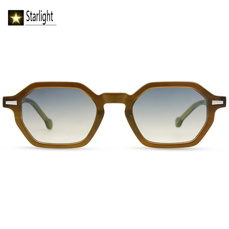 Fashion High Quality Retro Small Frame Simple Rice Nail Sunglasses Women Acetate Outdoor Sunshade Men UV400 Glasses Man 138mm