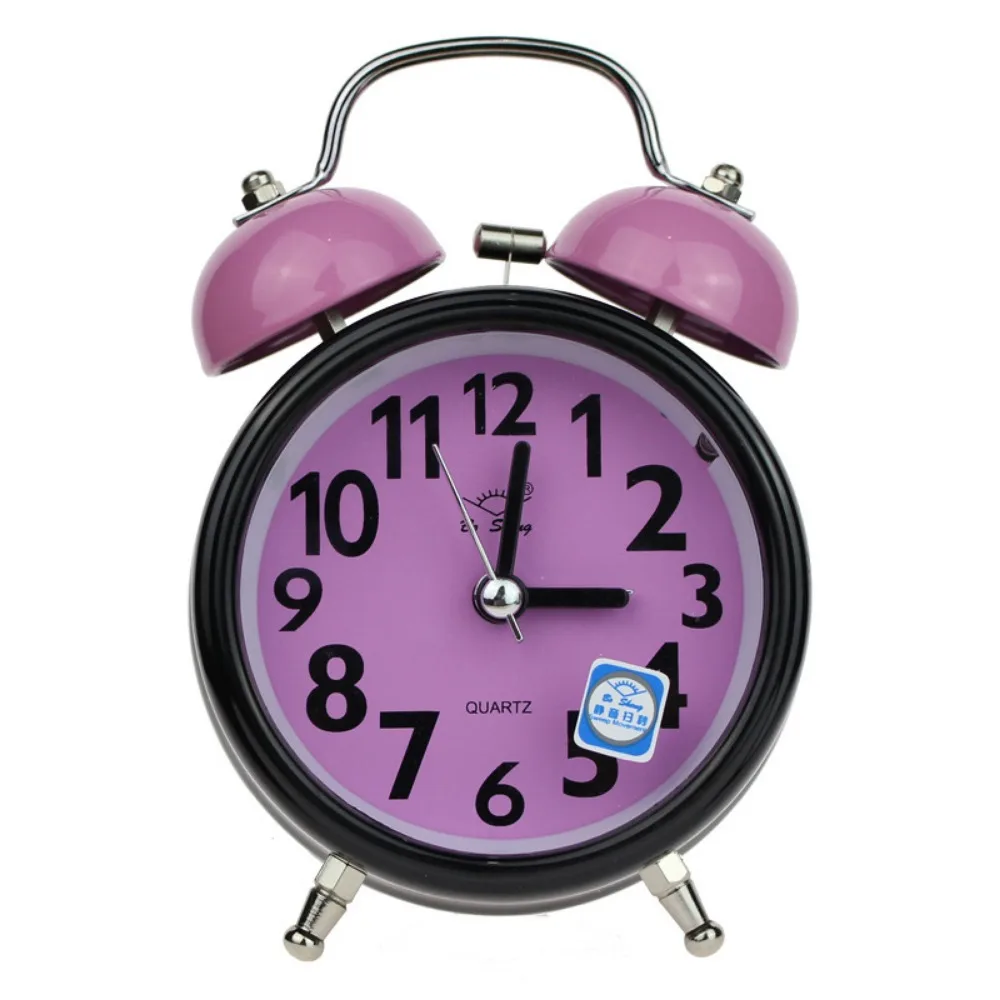 Multicolor Double Bell Alarm Clock 3 Inch Super Loud Bedside Alarm Clock Double Bell Design Light Blue Color Loud Alarm Clock