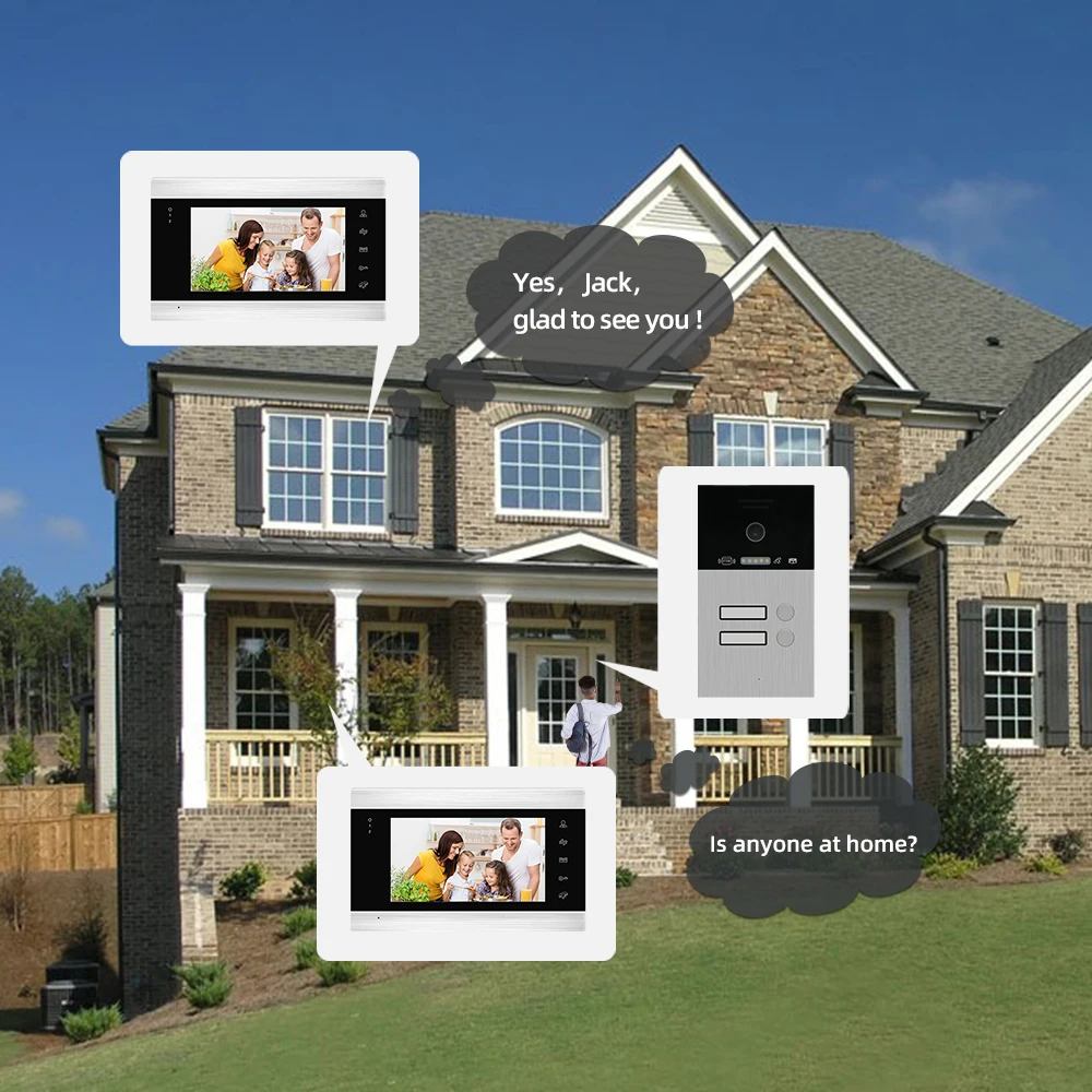 Tuya WIFI Video Door Phone for Apartments 1200TVL Video Intercom Support RFID Card Unlock Mobile Control for Multiple Household