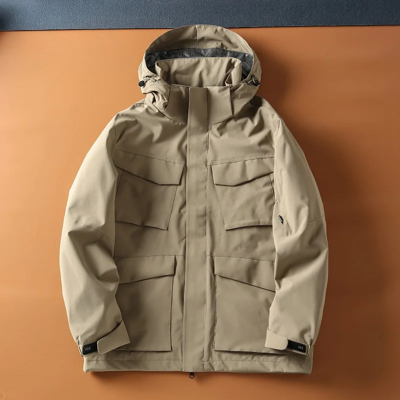 

Men's Outdoor Casual Jaet Windproof Breathable Inner Heat Reflection New Autumn Sle Youth ular Stand Fit Workwear Coat