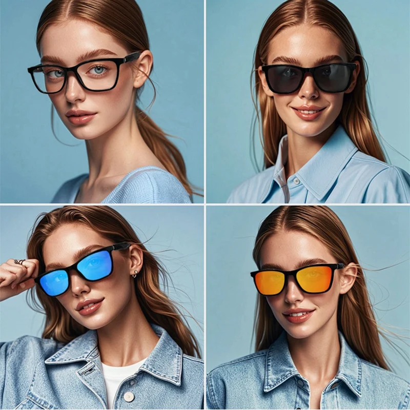 Gafas inteligentes magnéticas con filtrado de luz azul y lentes polarizadas asistente de voz, protección UV400