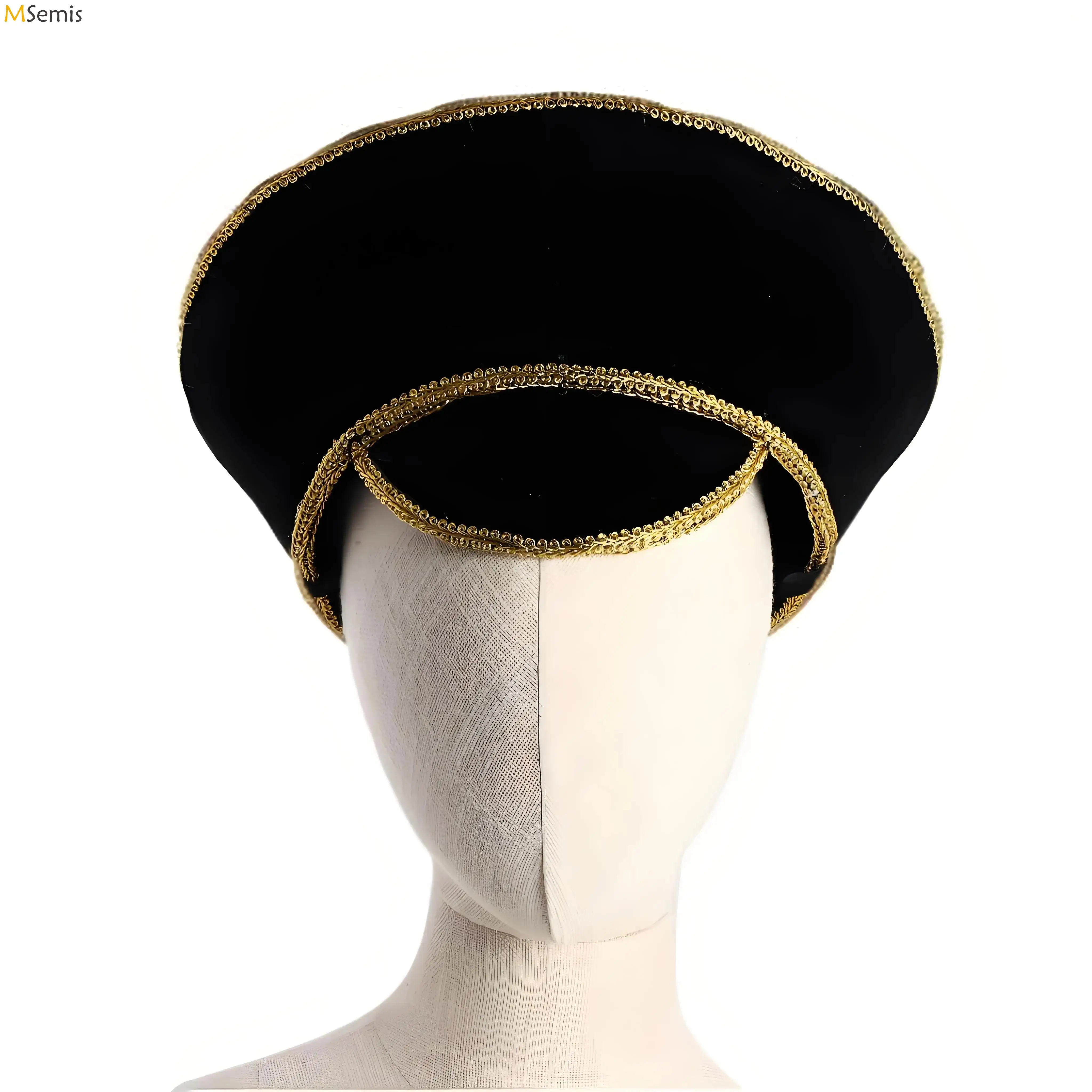

Women Adult Retro Vintage Military Hats Braided Big Brim Ancient Queen Costume Accessory Cap Halloween Cosplay Themed Party Hat