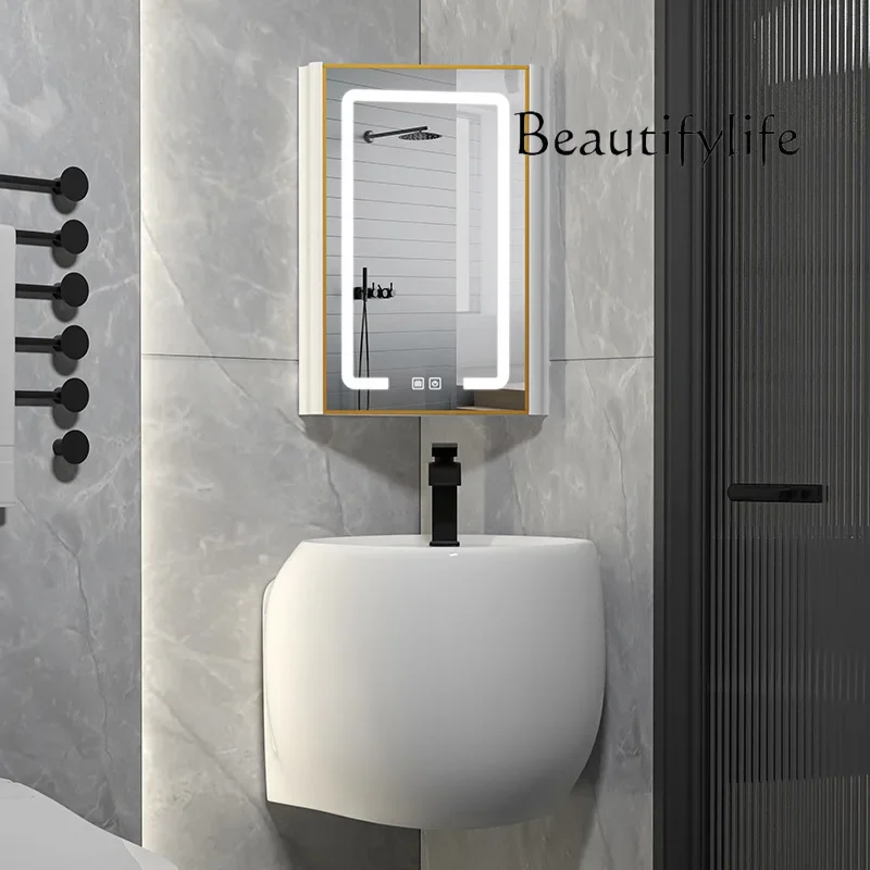 Small apartment wall-mounted wash basin Mini corner wash table Single basin Suspended hanging ceramic triangular wash basin