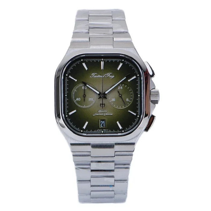 tacticalfrog Taktische Froschuhr für Herren, 40 mm, VK64-Chronograph, Quarzwerk, Saphirglas, C3, superleuchtend, 100 m wasserdicht, Luxus-Herrenuhr 6