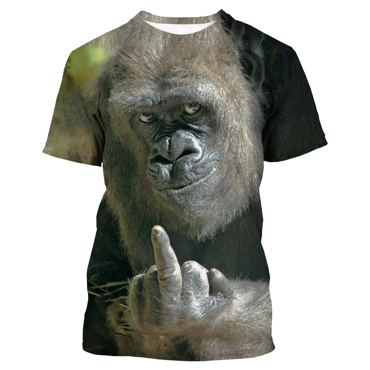 Nueva moda parodia gorila divertido mono 3D impreso camiseta hombres y mujeres verano pantalón corto Casual manga Animal camisa Top