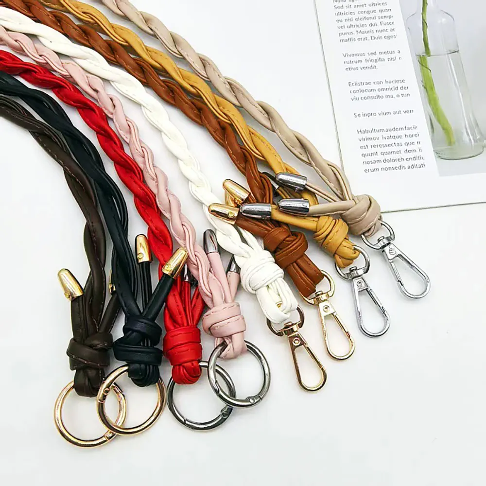 1Pcs 50cm PU Leather Shoulder Bag Strap Braided Rope Durable Purse Belt Replacable Replacement Bag Strap Bag Parts