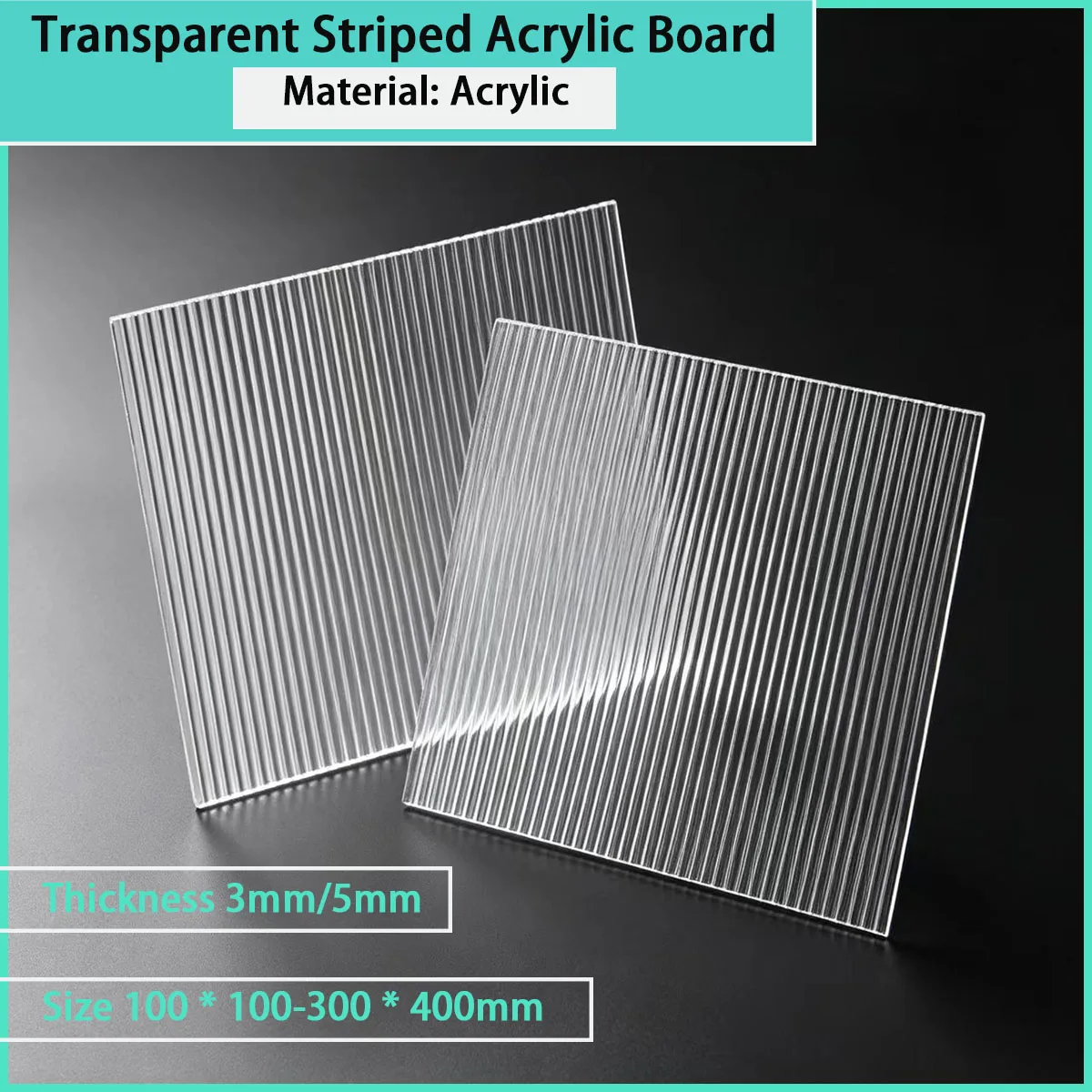 3mm/5mm Thick Transparent Striped Acrylic Board Is Used for Partition Screens, Decorative Ceilings, Lighting Panels, Etc