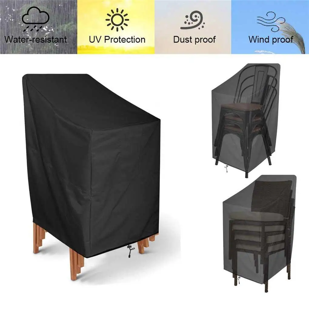 

Stacking Outdoor Chair Cover Waterproof 210D Rain Snow Dust Wind-Proof Anti-UV Garden Yard Lounge Seat Chair Protect Cover