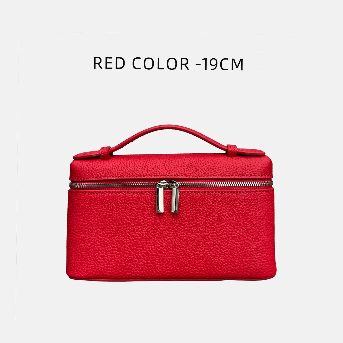 Genuine Leather Crossbody Handbag with Double Zipper for Women