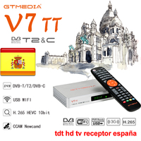 GTMEDIA V7 TT DVB-T/T2/DVB-C/J.83B Terrestrial Satellite Receiver, H.265 HEVC 10bit USB PVR Ready ccam Spain TDT HD TV receiver
