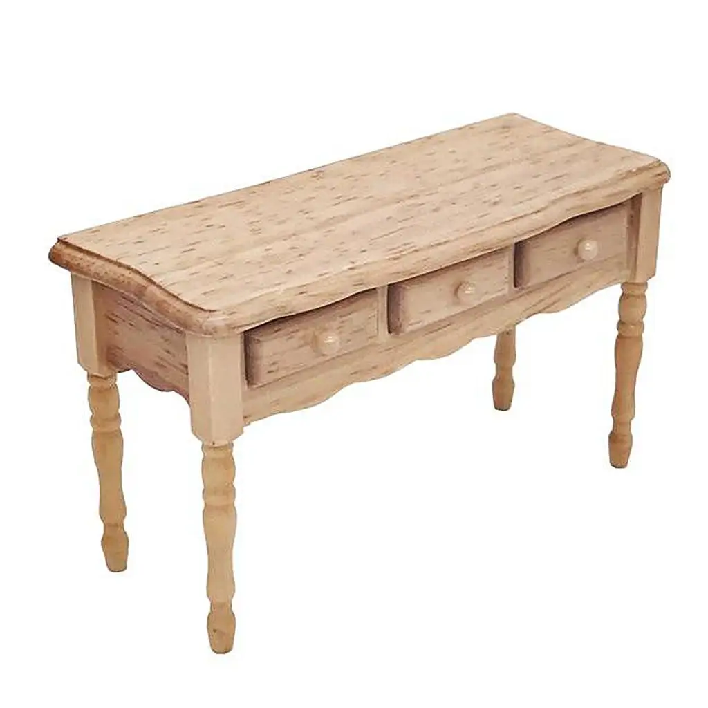 1/12th Scale Dollhouse Miniature Furniture Table Toy Study Room Desk Model Dollhouse Decoration