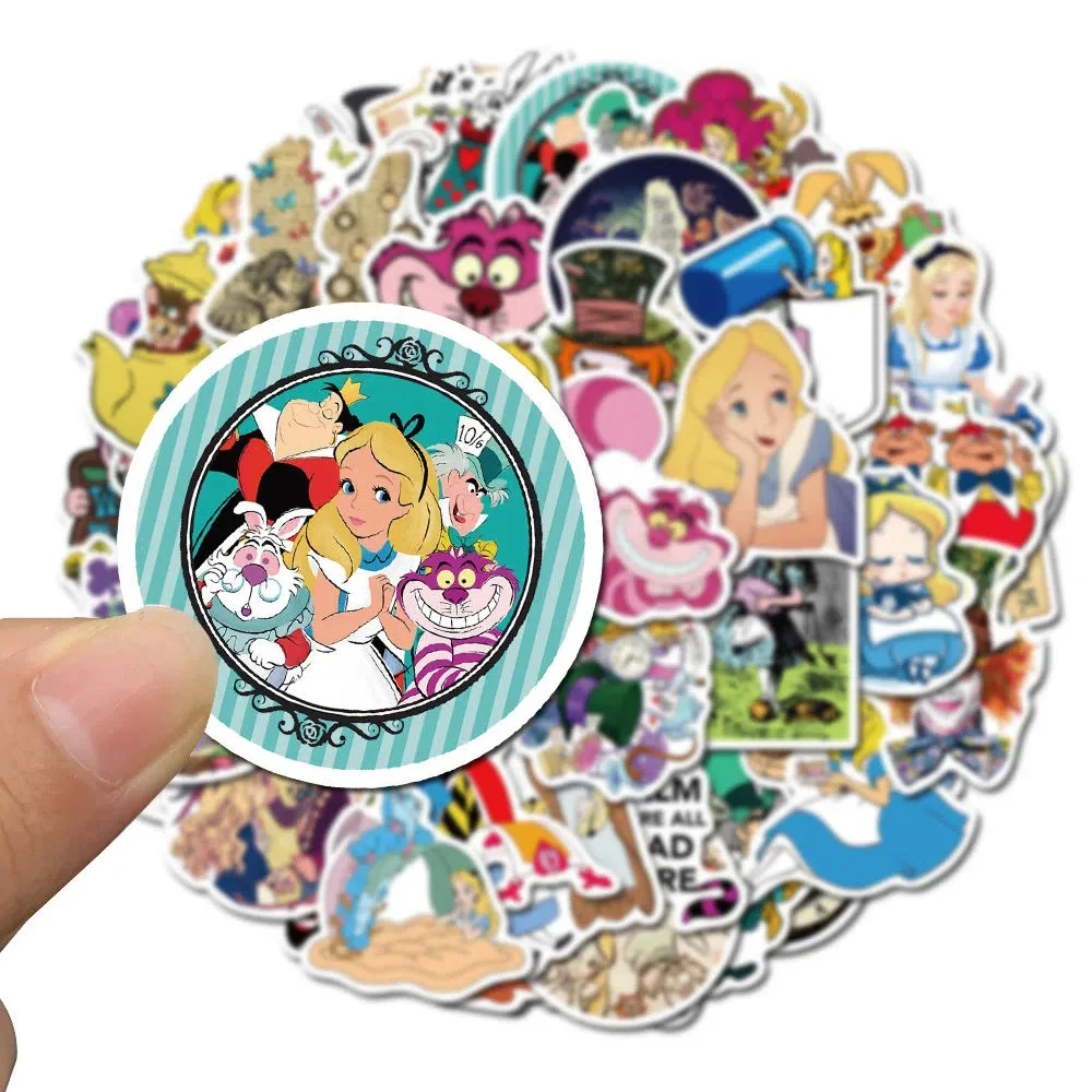 

10/30/50pcs Cartoon Alice In Wonderland Stickers Disney Kawaii Girls Sticker Decal Luggage Scrapbooking Guitar Bike Toys Gift