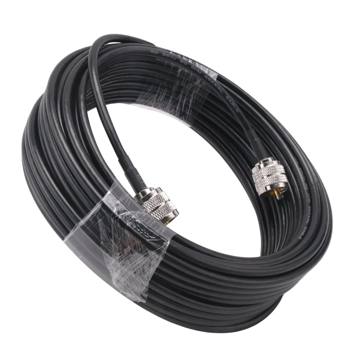 T31C hot-15M UHF Coaxial Cable RG58 Coax Cable PL259 Cable 50 Ohms CB Radio Antenna Cable UHF Male to UHF Male Low Loss UHF