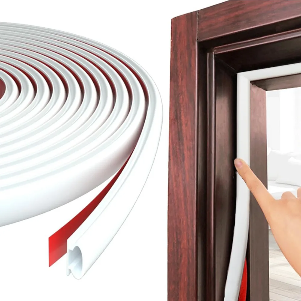 

6m NEW Soundproofing Weather Stripping Rubber D-Shape Door Frame Insulation Self-adhesive Windproof Door Seal Strip Household