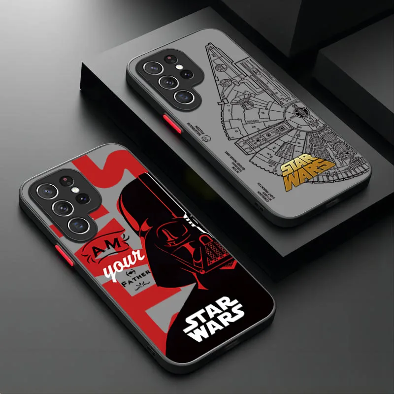 Matte Hard Case For Samsung Galaxy S23 S24 S22 Ultra S21 S20 FE S10 Plus A15 A25 A35 A55 5G Note 20 10 Stars W-Wars Darth Vader