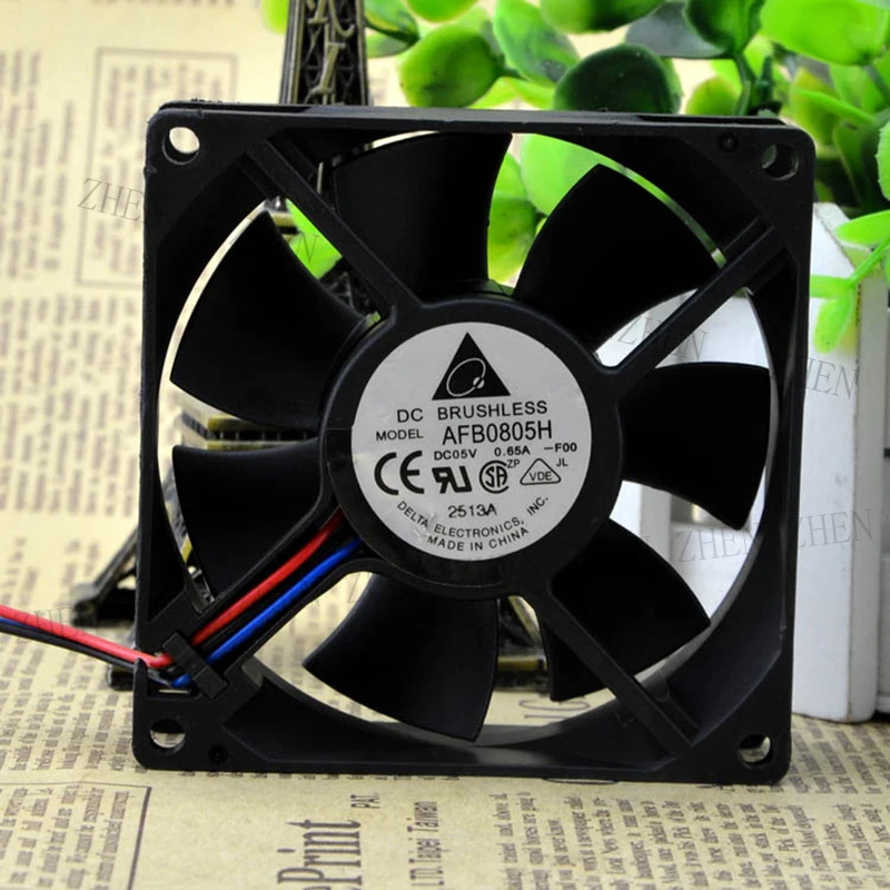 S New for Delta AFB0805H 5V 0.65A 8025 8CM 3-wire Cooling Fan#QW