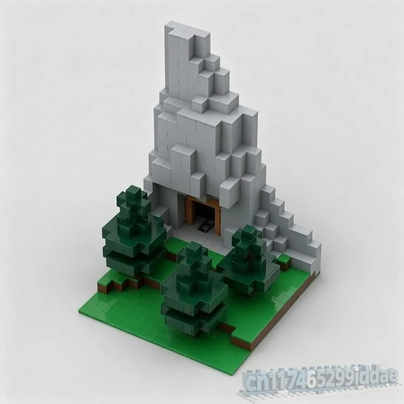 1608PCS Mine Chunk MOC Model Custom Puzzle Pixel Block Landscape DIY Assembly Educational Blocks Creative Game Scene Toy Gifts
