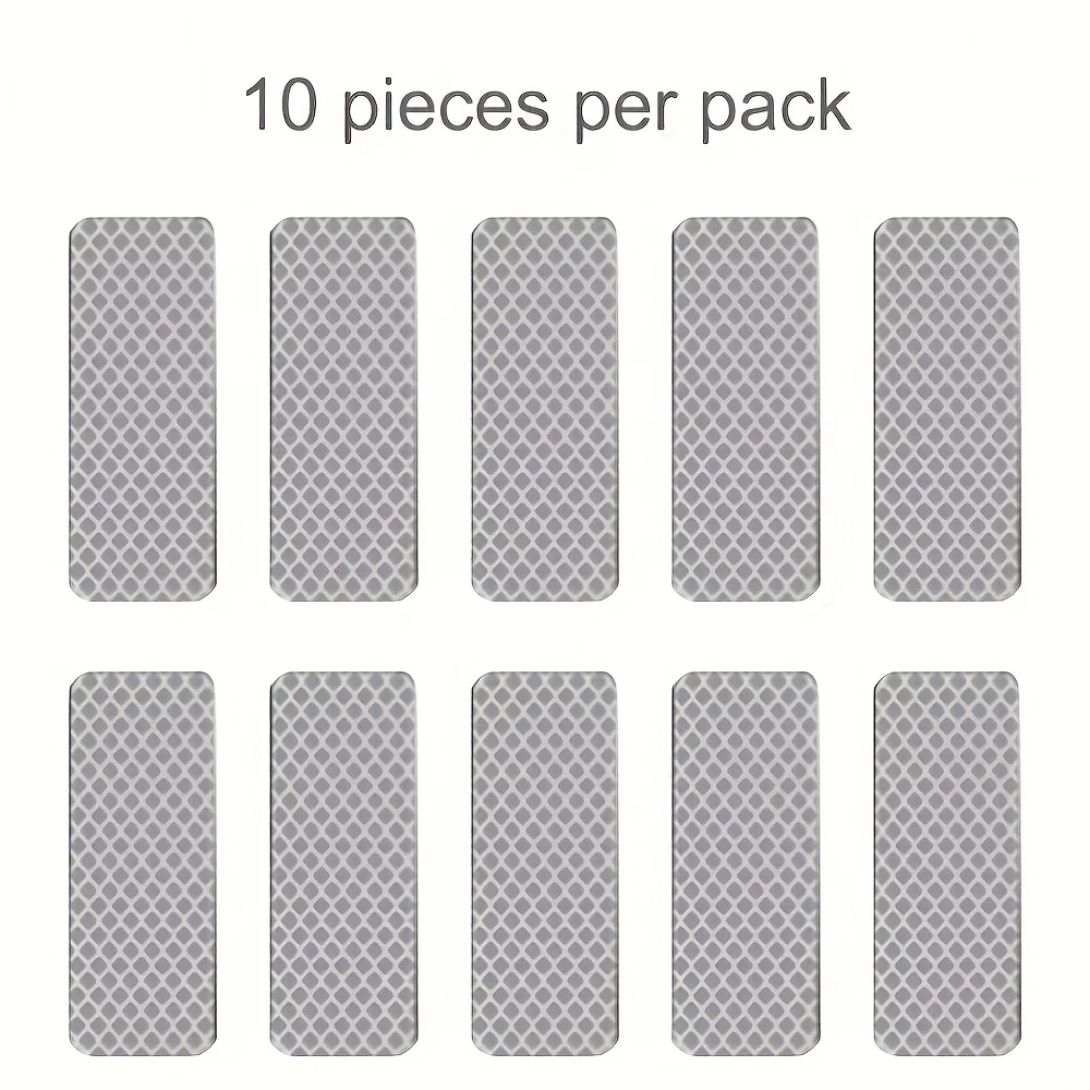 10pcs Car Night Safety Reflective Stickers - Waterproof, Anti-Collision, Reflective Tape for Bikes, Strollers, Vehicles - Multi-