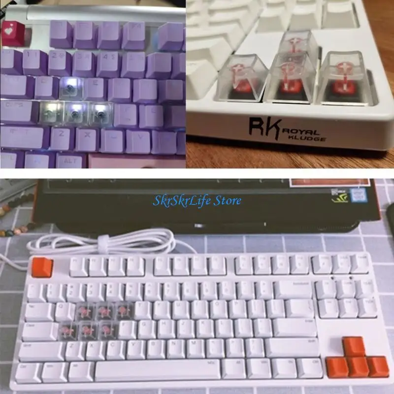 

E65E Height Mechanical Keyboards Keycaps Transparent Clear with Backlit Keycap