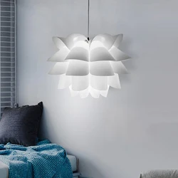 Nordic Creative White Lotus Flower Ceiling Pendant Light Shade Lampshade For Living Rooms Dining Room And Bedroom