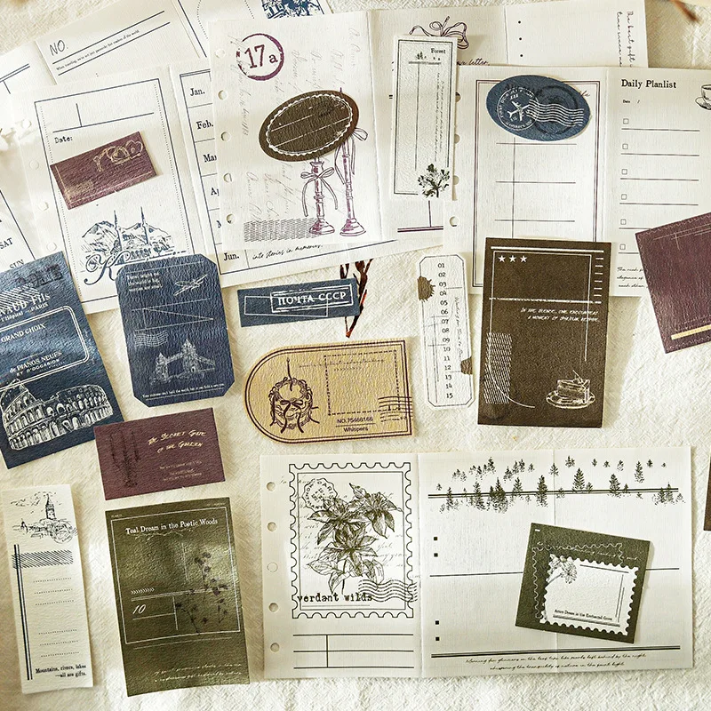 Y2g 스타일 빈티지 편지 장식 카드 용지 스타일 노트 DIY 배경 장식 기본 종이 소재 카드 Stcok