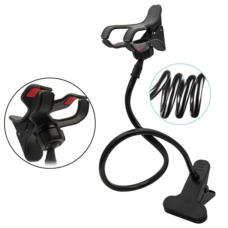 Universal Lazy Bracket Mobile Phone Holder Gooseneck Stand Clip Flexible Rod Articulate Support Bracket 360Adjustable Lazy Stand