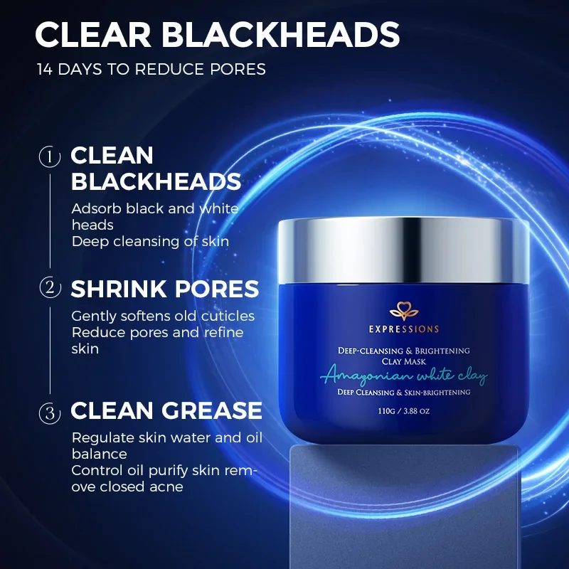 

EXPRESSIONS DEEP-CLEANSING & BRIGHTENING CLAY MASK SLEEK SILKY TEXTURE, CLEANSING AND OIL-CONTROLLING