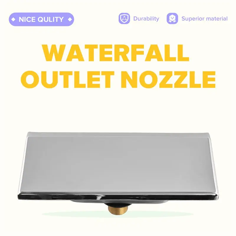 Waterfall Tub Spout G1/2 External Thread SPA Bathroom Pool Swimming Pool Silver Wall Mounted Waterfall Outlet Nozzle-A55K